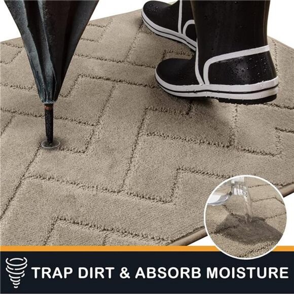 Dirt Trapper Door Mat 23.5" x 35.5", Non-Slip Machine Washable Entrance Rug - Picture 4 of 6